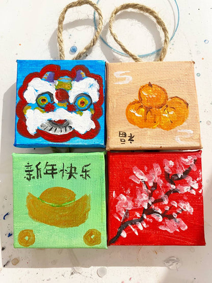 Paint Chinese New Year Ornaments x 4pcs.